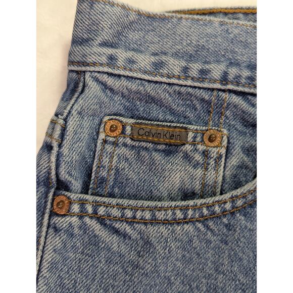 Calvin Klein Size 7 Ankle Jeans 100% Cotton Stone Wash High Rise VTG 90s - Picture 7 of 16